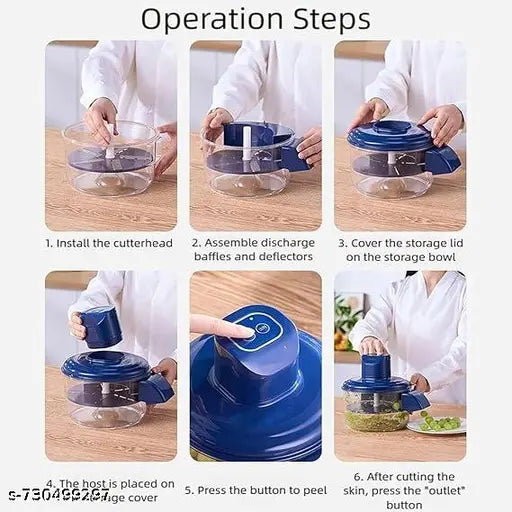 Multifunctional Automatic Fruit & Vegetable Peeler Machine, Electric Peeling and Slicing Kitchen Tool, Time Saving Vegetable Peeler Appliance for Potato, Apple, Pear, One-Touch Operation 1pc