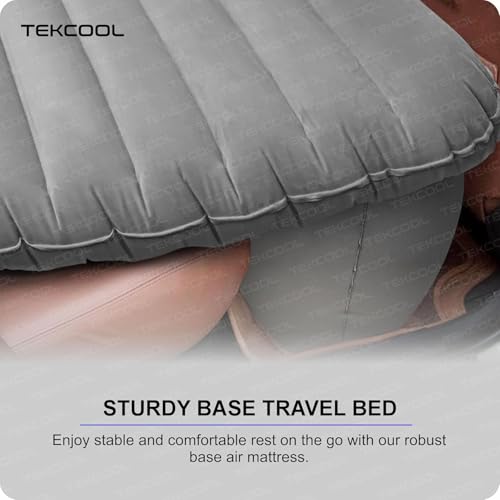 Premium Car Inflatable Bed with Pump & 2 Air Pillow|Quick Inflatable Back Seat Bed|Car Inflatable Mattress|Car Bed Mattress|Car Bed For Kids,Travel,Trips,Camping,Picnic,Pool &Beach|Universal Fit|Grey/