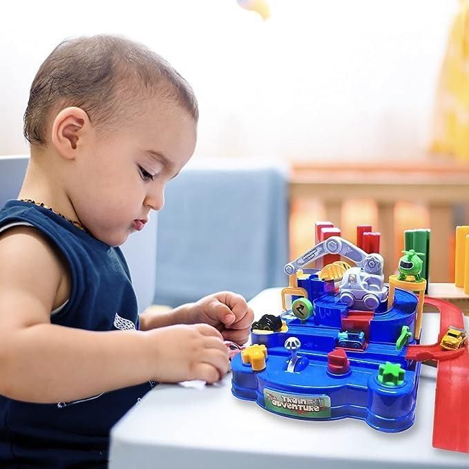 റേസ് ട്രാക്ക് വിദ്യാഭ്യാസ പാർക്കിംഗ് ക്രെയിൻ കളിപ്പാട്ടങ്ങൾ വിമാന ട്രക്ക് പ്ലേസെറ്റ്