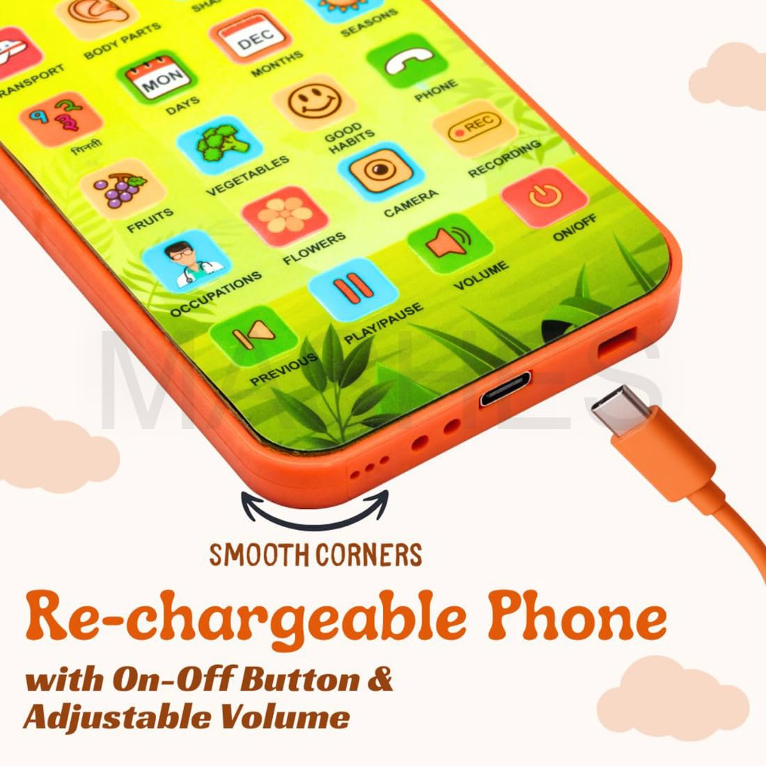 2-12 വയസ്സ് പ്രായമുള്ള കുട്ടികൾക്കുള്ള വിദ്യാഭ്യാസ ഫോൺ കളിപ്പാട്ടം റീചാർജ് ചെയ്യാവുന്ന 24 മോഡുകൾ സംസാരിക്കുന്ന കുഞ്ഞ് സ്മാർട്ട് ഫോൺ മൊബൈൽ കളിപ്പാട്ടം ആൺകുട്ടികൾക്കുള്ള പെൺകുട്ടികൾക്കുള്ള ക്രിസ്മസ് സമ്മാനം ജന്മദിന സർപ്രൈസ് (ഹിന്ദി & ഇംഗ്ലീഷ് പതിപ്പ്) 