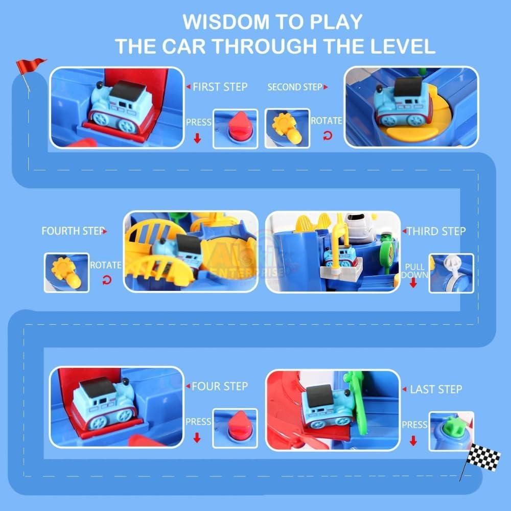 റേസ് ട്രാക്ക് വിദ്യാഭ്യാസ പാർക്കിംഗ് ക്രെയിൻ കളിപ്പാട്ടങ്ങൾ വിമാന ട്രക്ക് പ്ലേസെറ്റ്